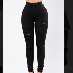 Size 5 high waisted distressed jeans